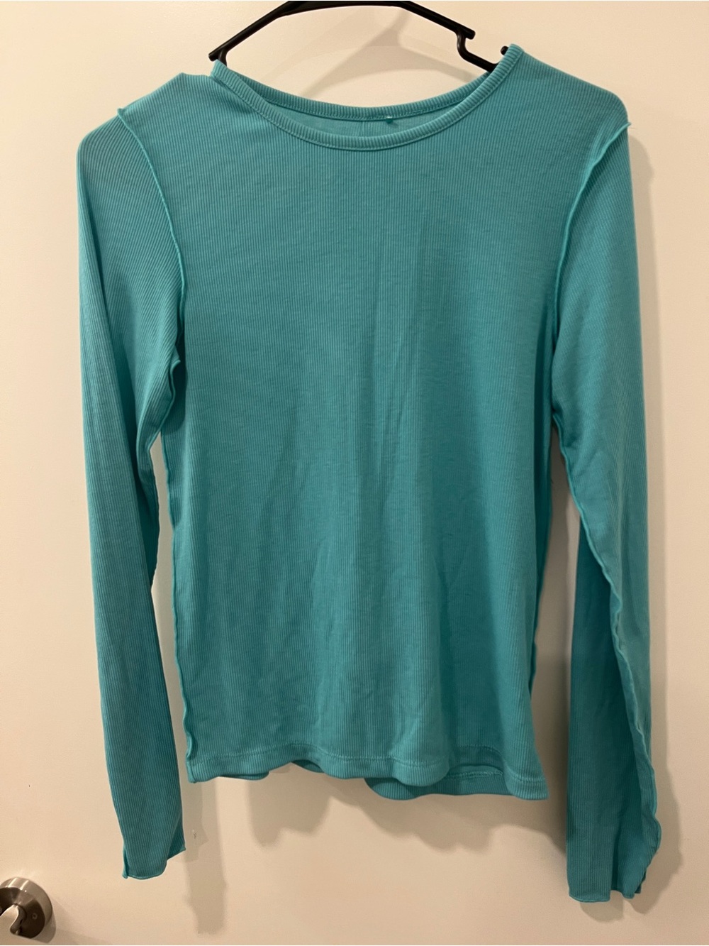 GU Long-Sleeve Ribbed Top - Teal Blue